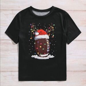 Shein Christmas Roll up sleeve T shirt